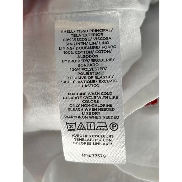 NWT Ann Taylor Womens Floral Embroidered Smocked Back Flare Dress White Size 10P - Picture 10 of 13